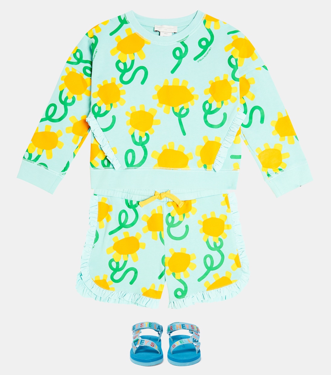 Floral cotton sweatshirt and sweatpants set | Stella McCartney Kids