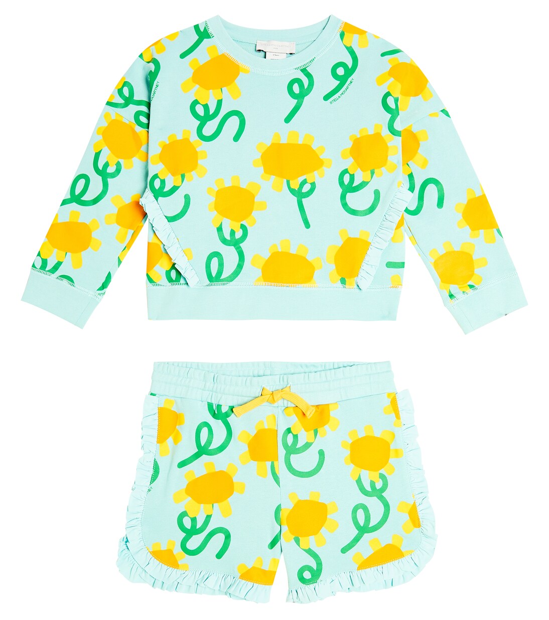 Floral cotton sweatshirt and sweatpants set | Stella McCartney Kids