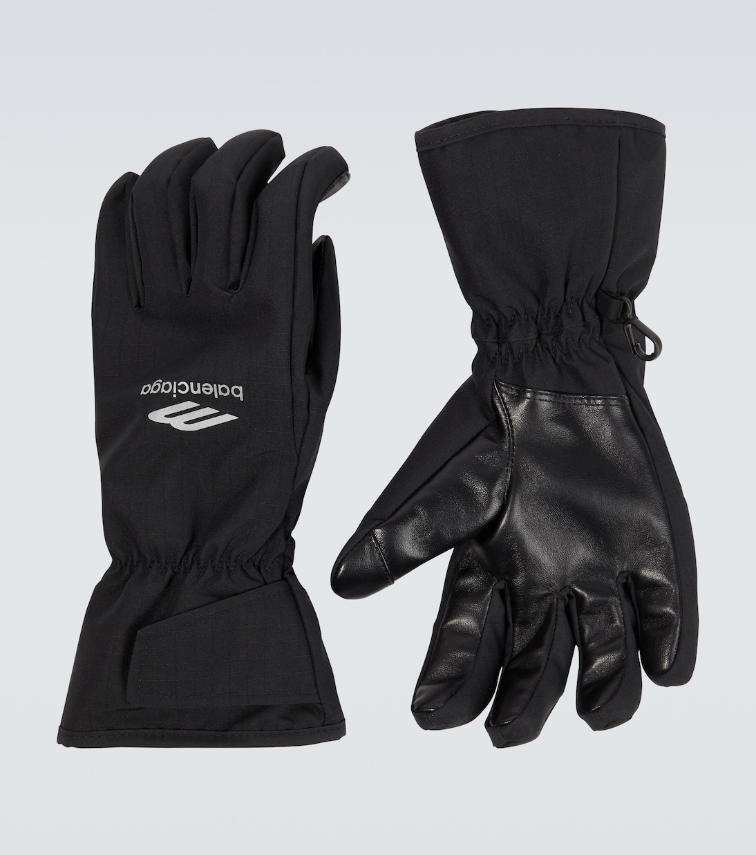 3B Sports Icon leather-trimmed ski gloves | Balenciaga