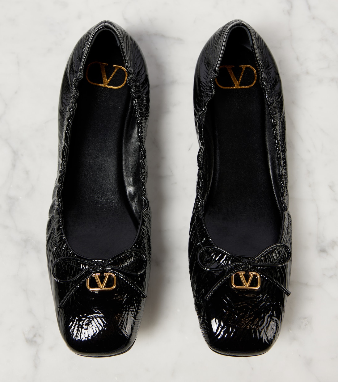 VLogo Signature patent leather ballet flats | Valentino Garavani