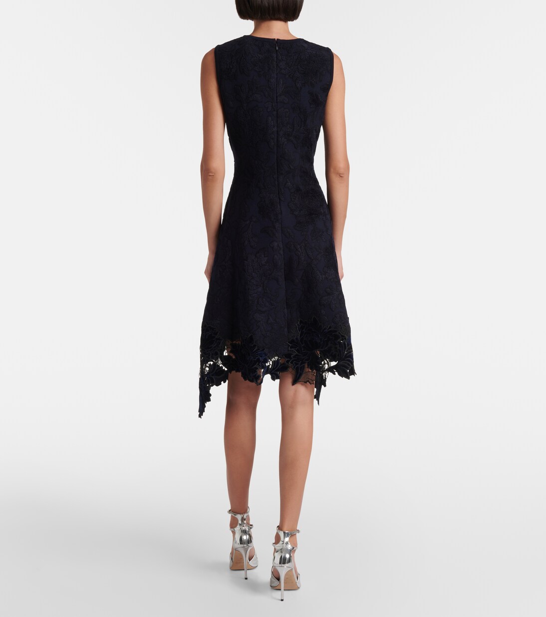 Robe longue en guipure et velours | Oscar de la Renta