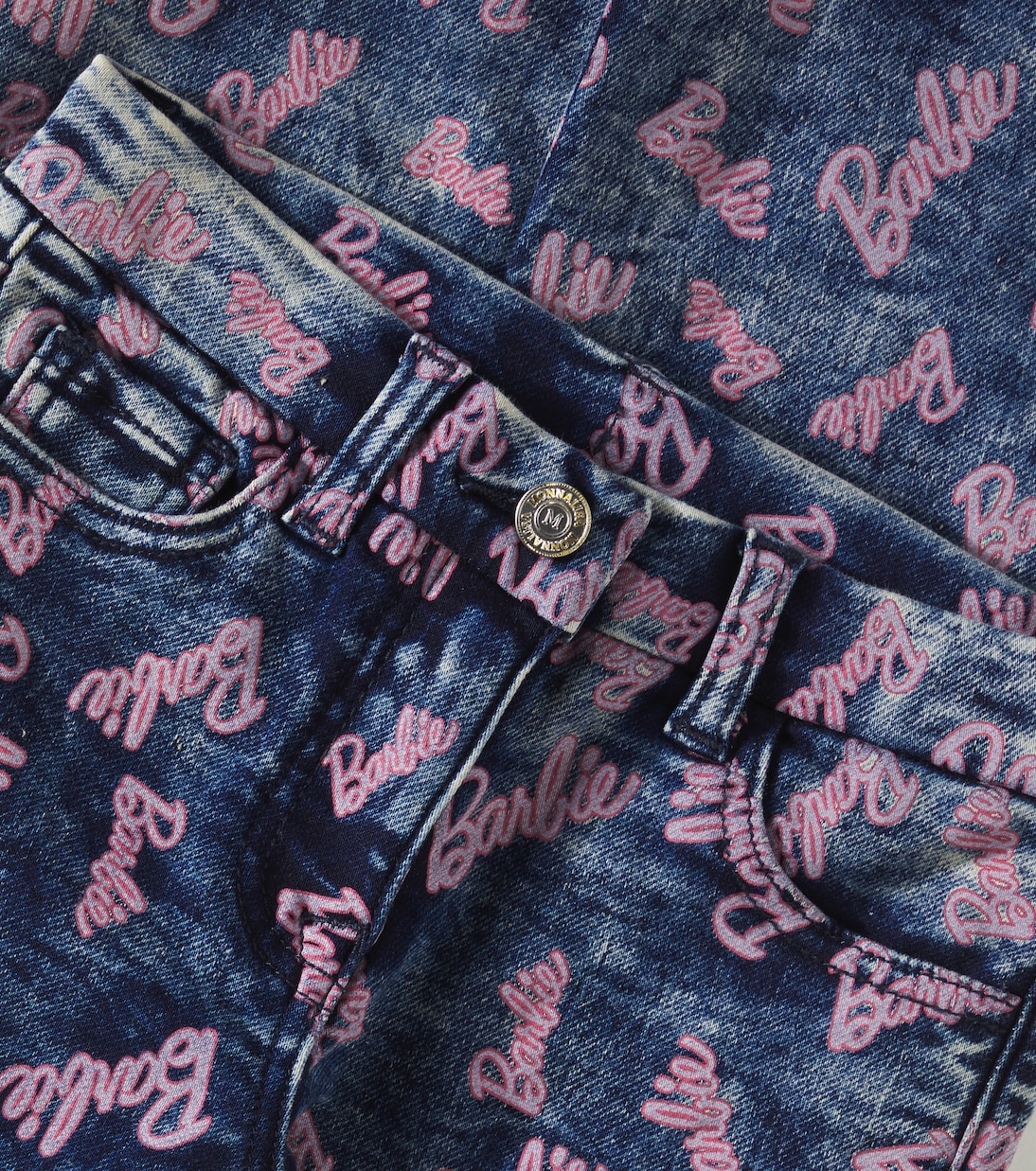 x Barbie® printed straight jeans | Monnalisa