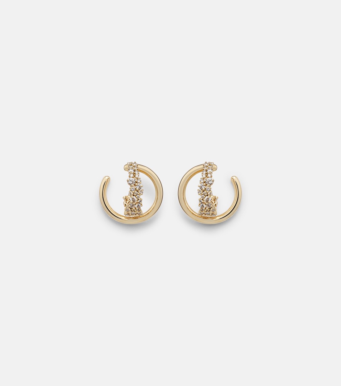 Scatter Double 18kt gold earrings with diamonds | Ananya