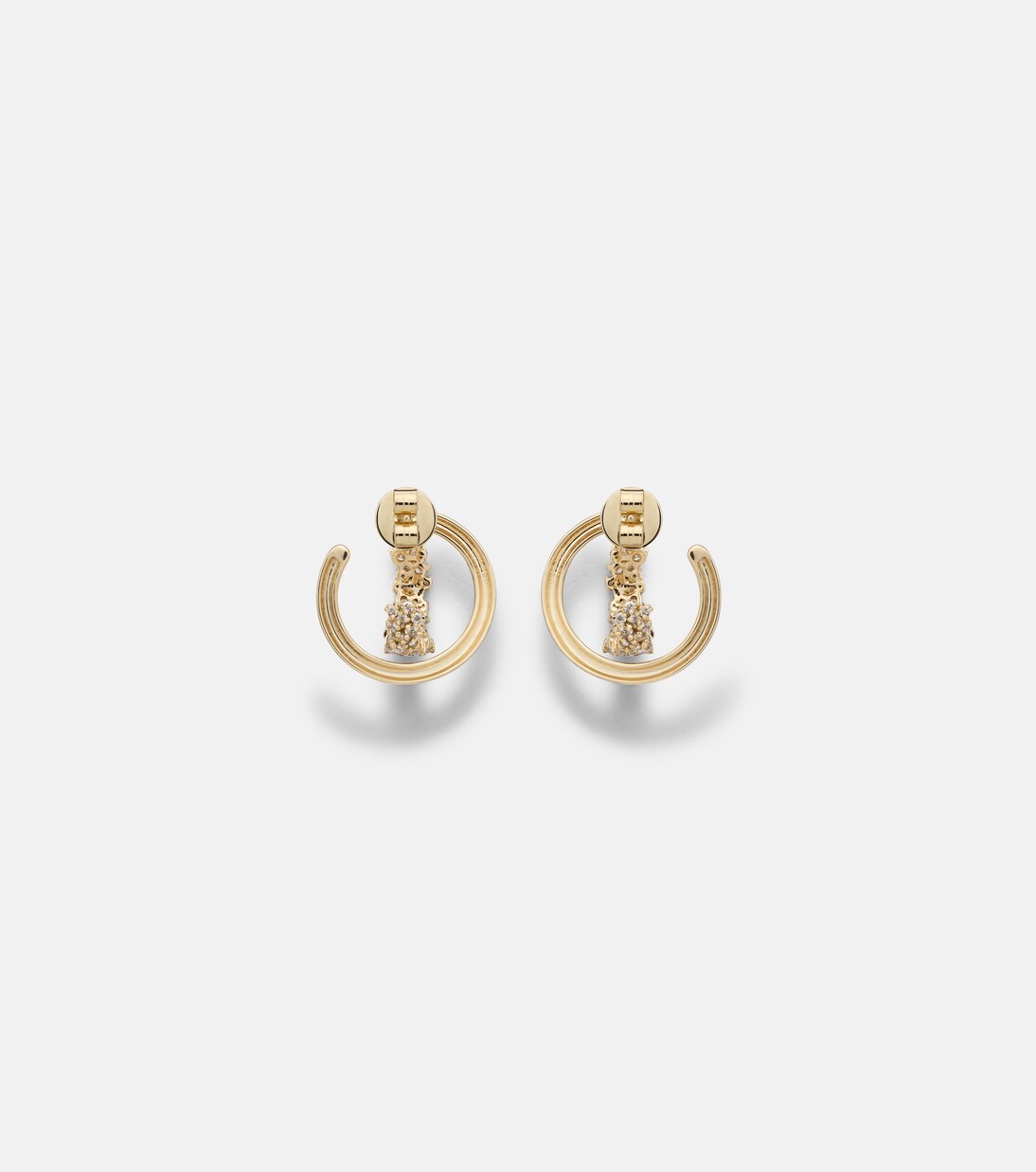 Scatter Double 18kt gold earrings with diamonds | Ananya