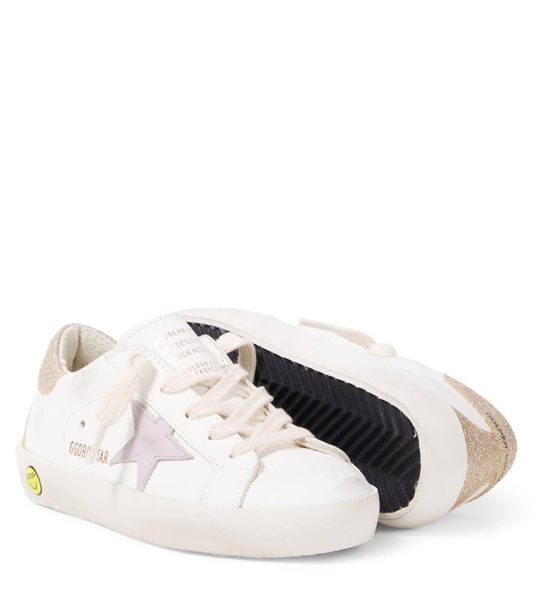 Super-Star glitter leather sneakers | Golden Goose Kids