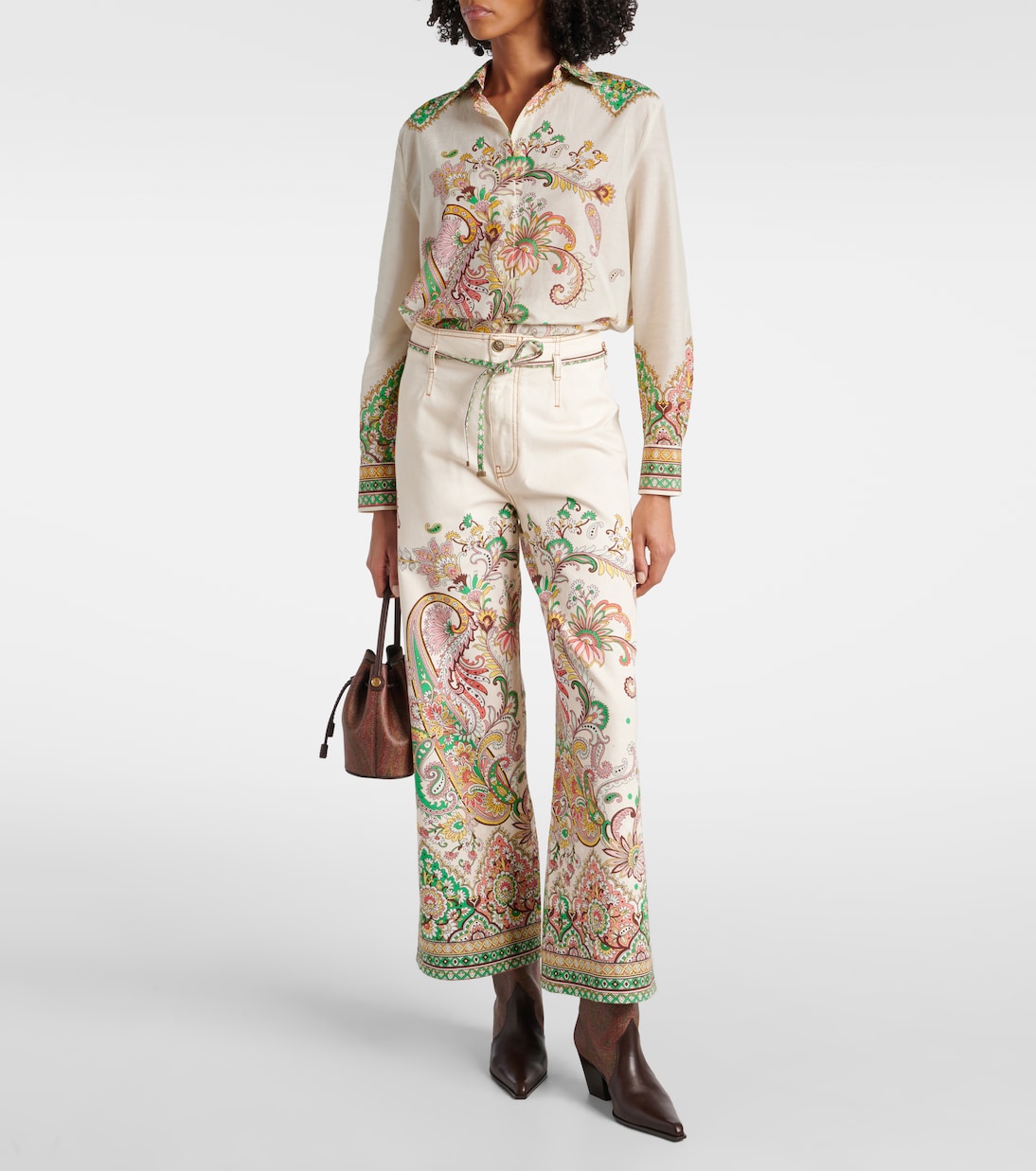 Paisley coated canvas knee-high boots | Etro