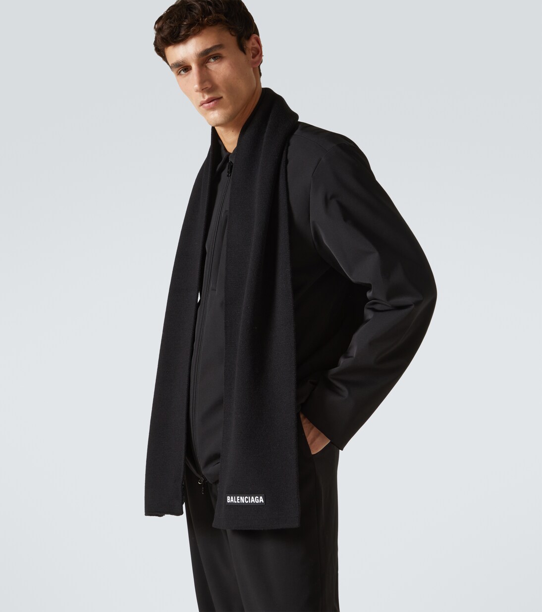 Logo wool-blend scarf | Balenciaga