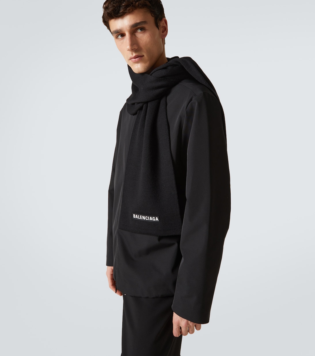 Logo wool-blend scarf | Balenciaga