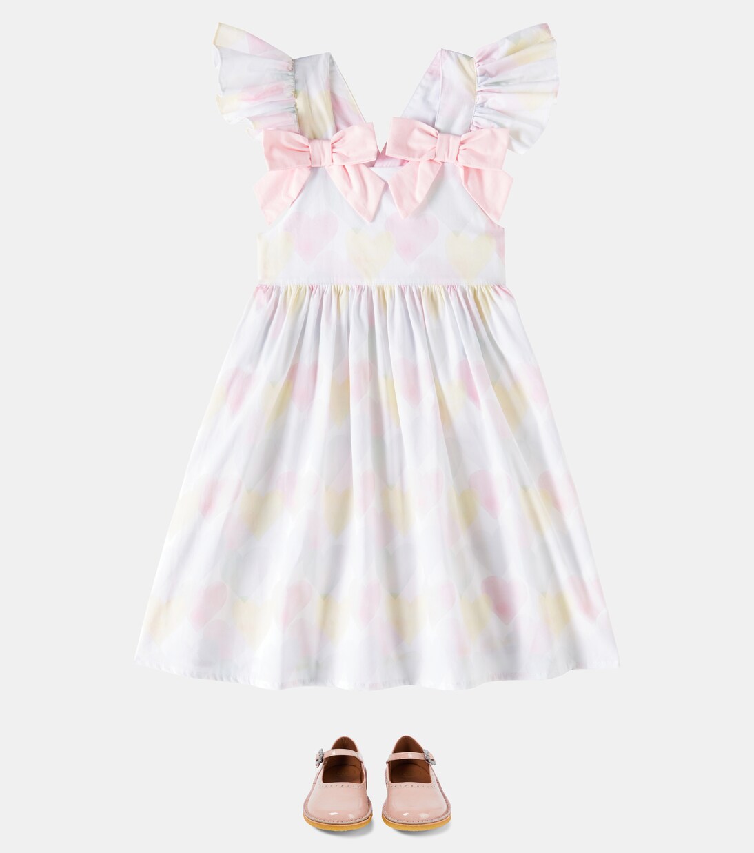Ruffled printed cotton dress | Patachou