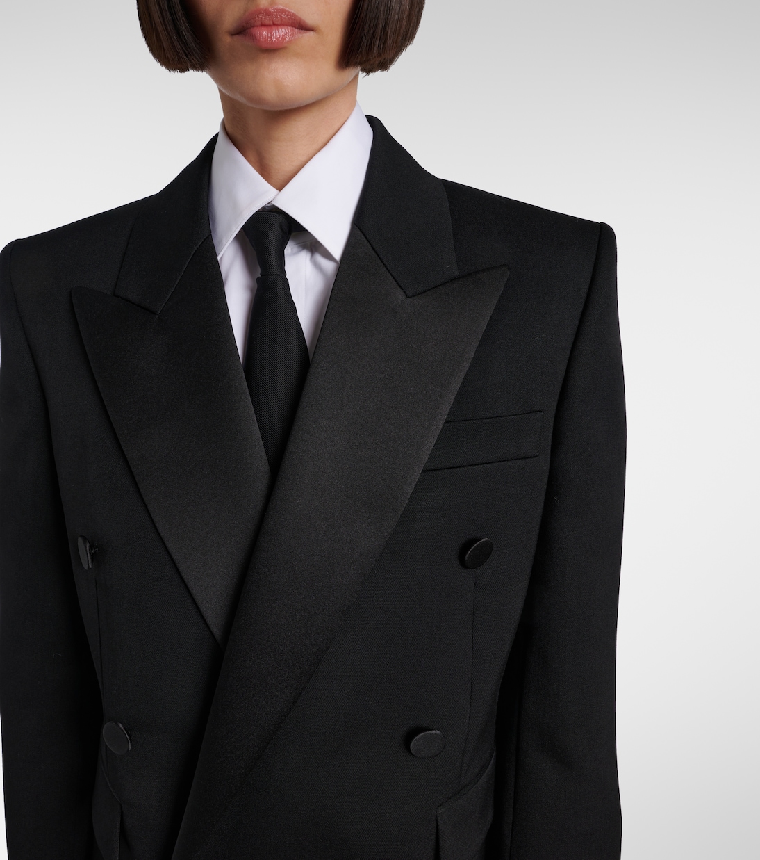 Satin-trimmed wool tuxedo jacket | Saint Laurent