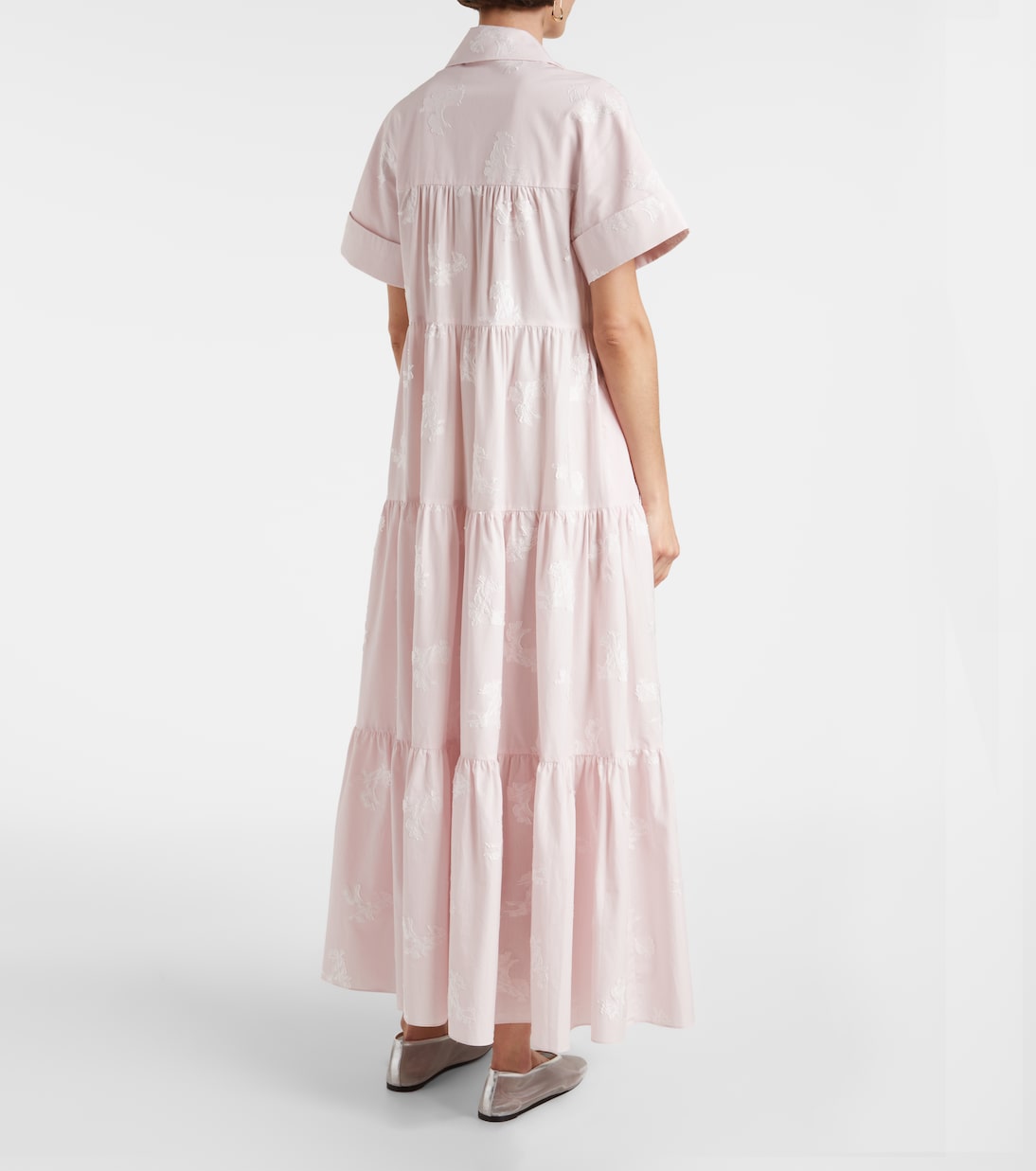 Robe chemise brodée en coton | Erdem