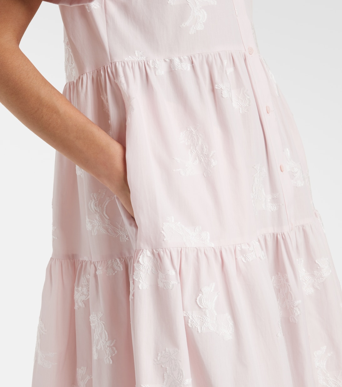 Robe chemise brodée en coton | Erdem