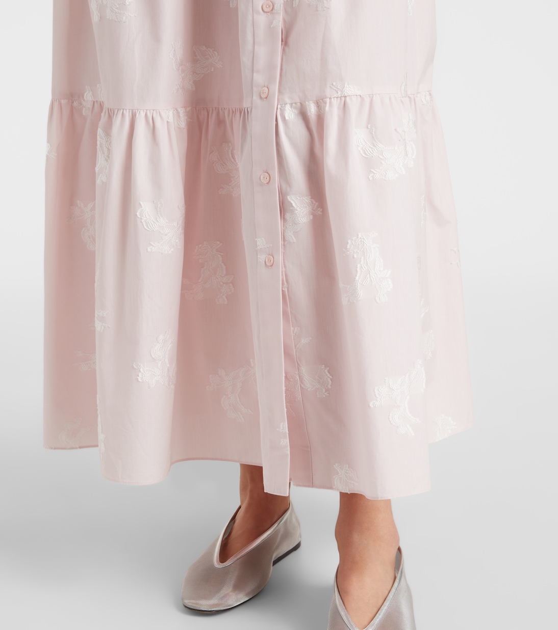Robe chemise brodée en coton | Erdem