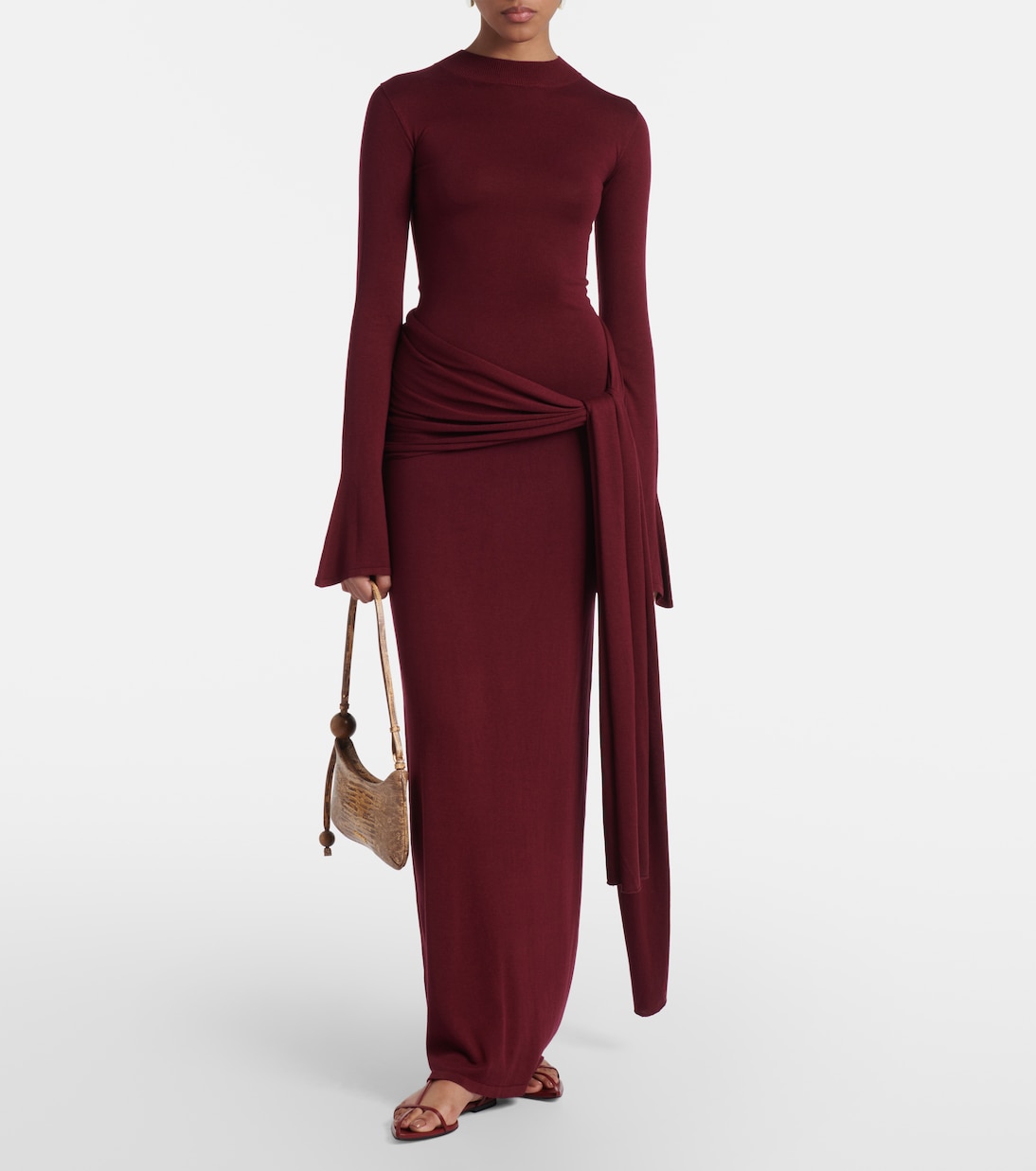 Robe longue en soie mélangée | Aya Muse