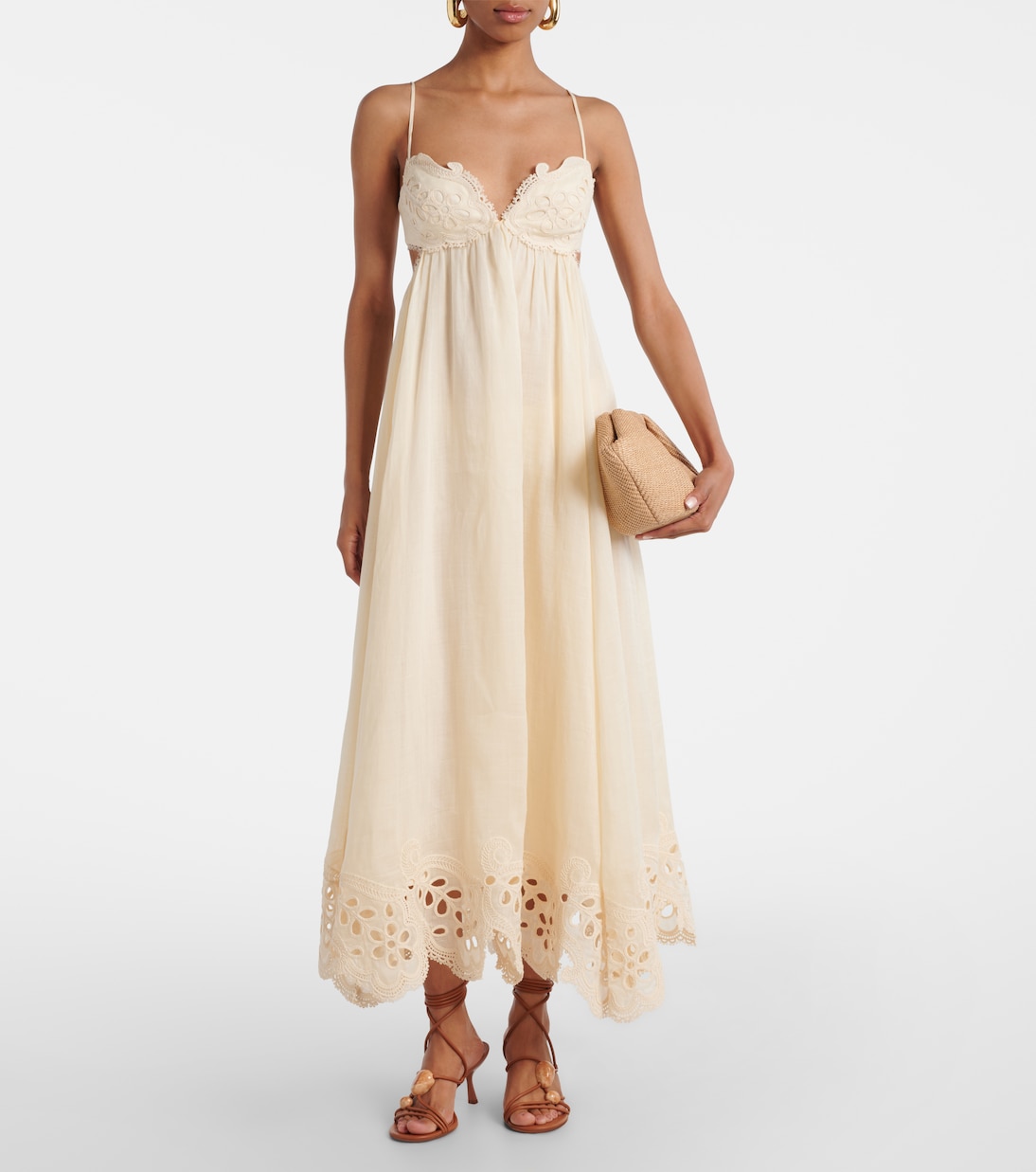 Vestido largo Coco de ramio bordado | Zimmermann