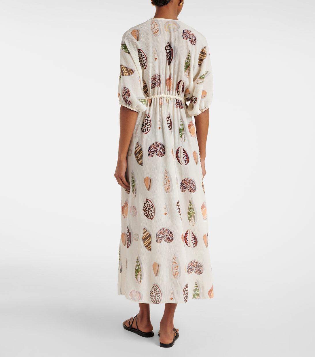 Bedrucktes Maxikleid Coffea aus Seide | Eres