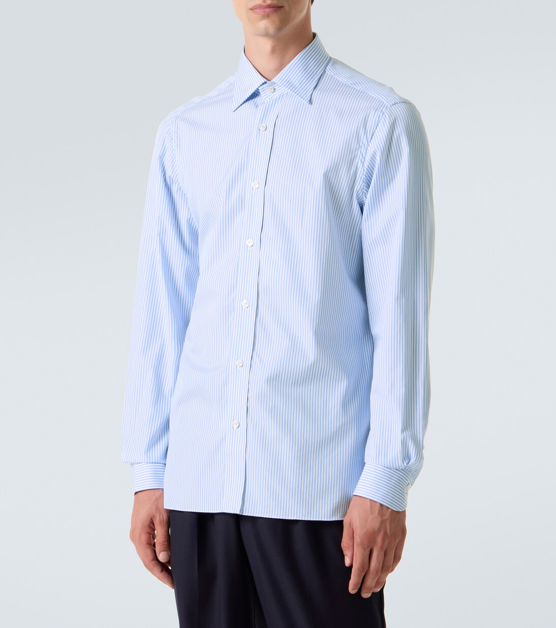 Striped cotton poplin shirt | Rubinacci