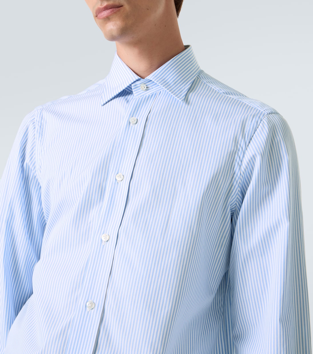 Striped cotton poplin shirt | Rubinacci