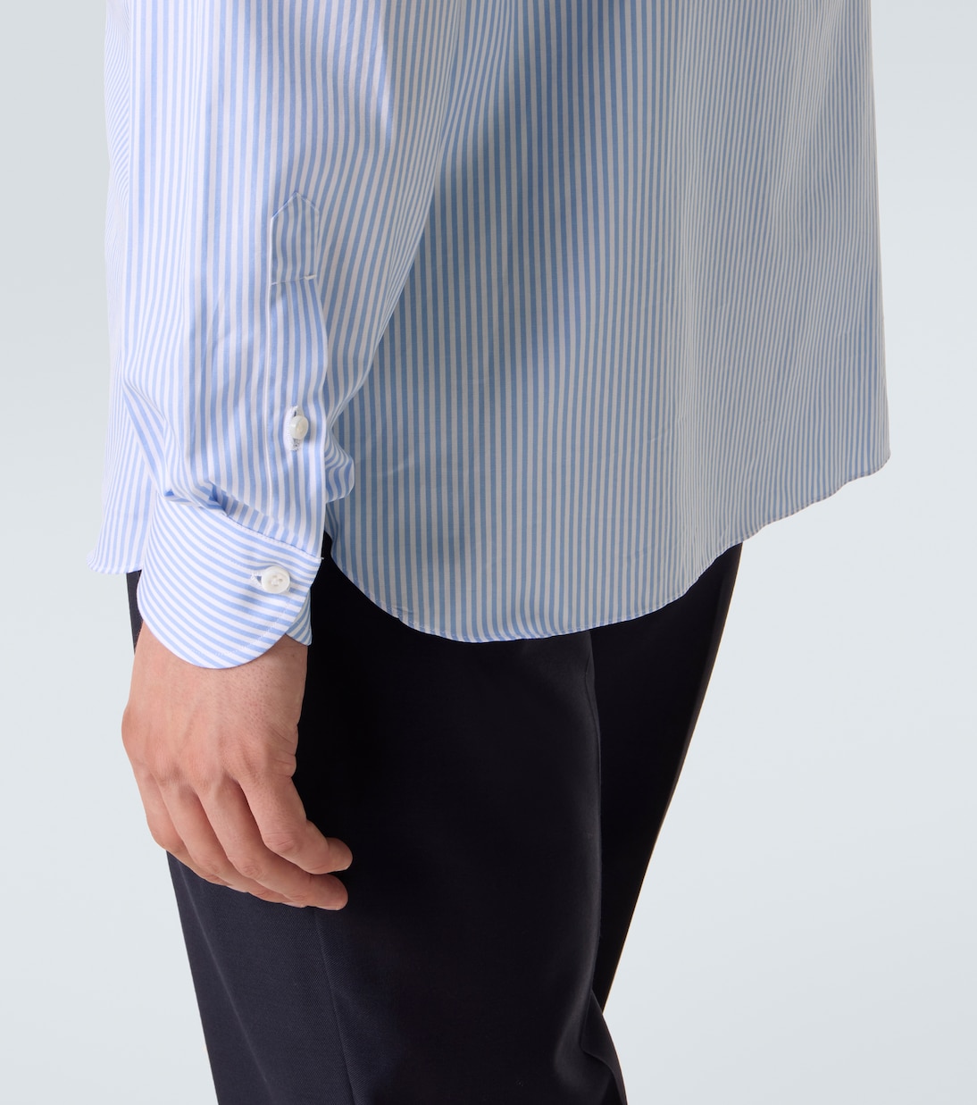 Striped cotton poplin shirt | Rubinacci