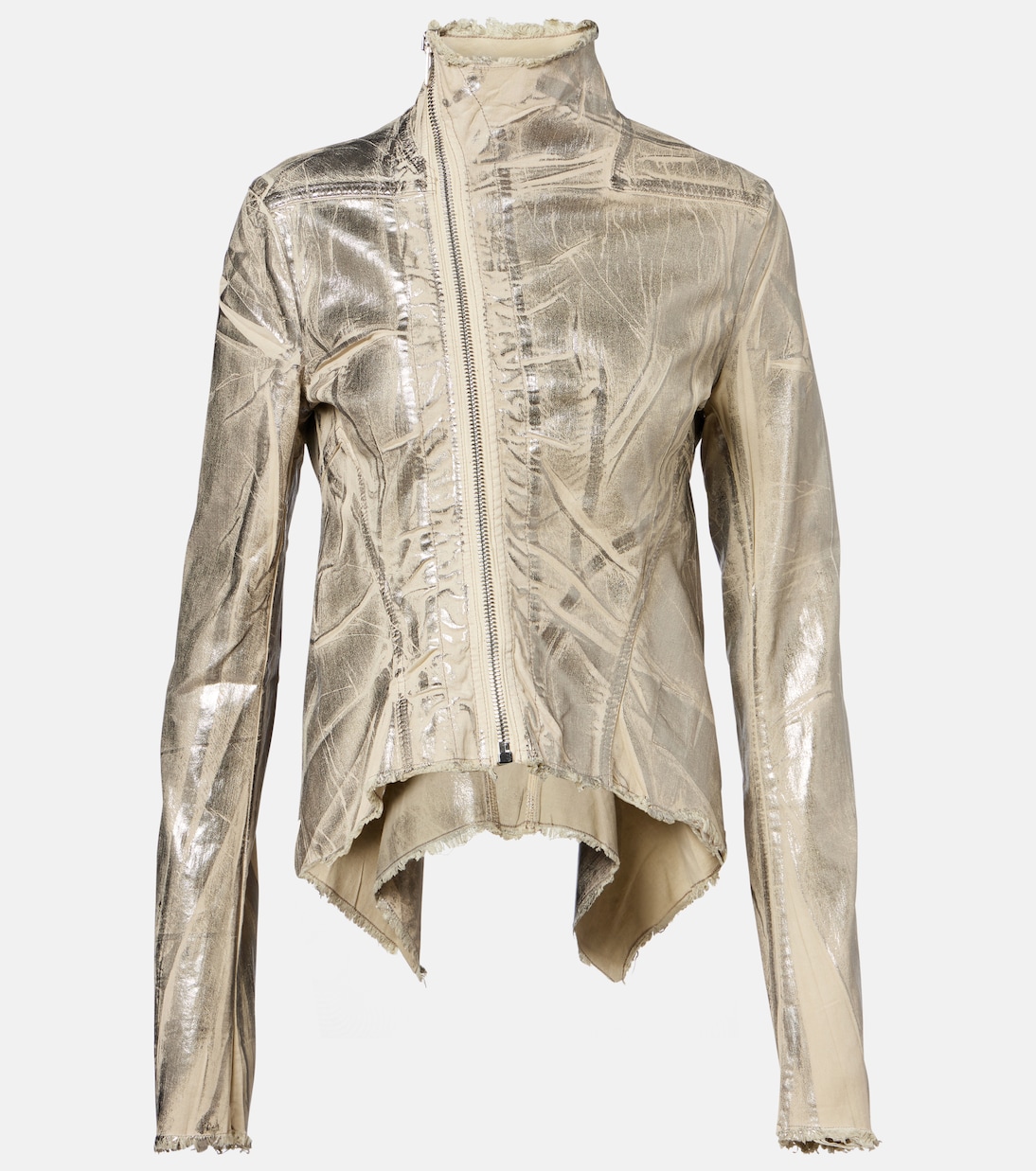 Naska Gary distressed coated denim jacket | Rick Owens