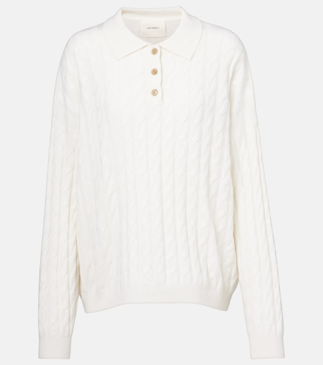 Polopullover Magnolie aus Kaschmir | Lisa Yang