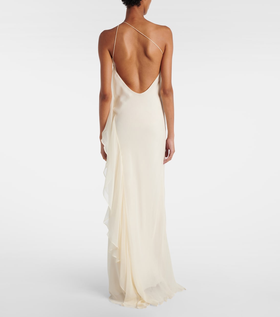 One-shoulder ruffled silk gown | The Sei