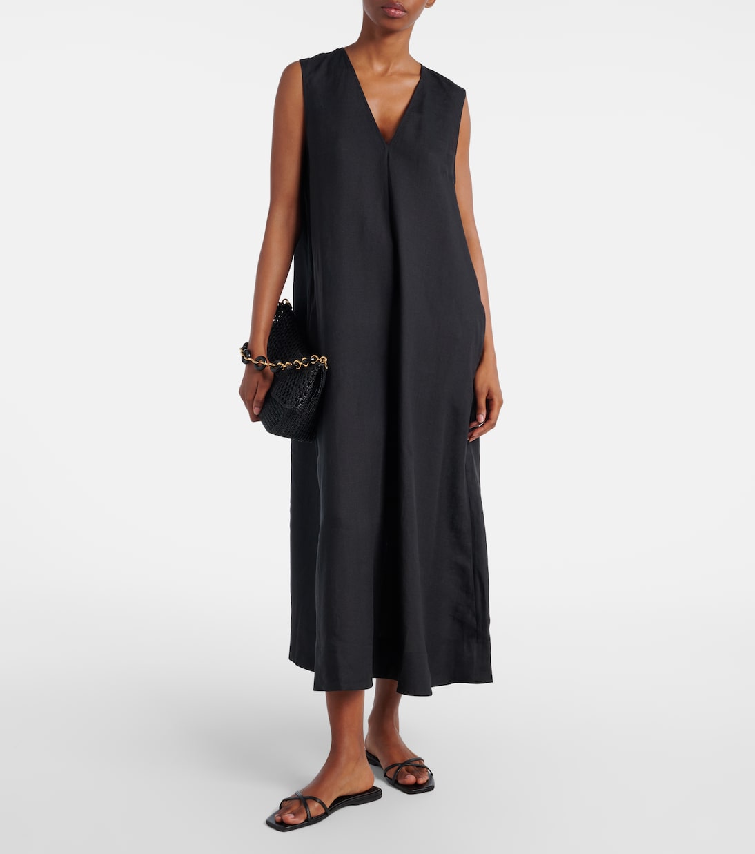 Nisha linen midi dress | Asceno