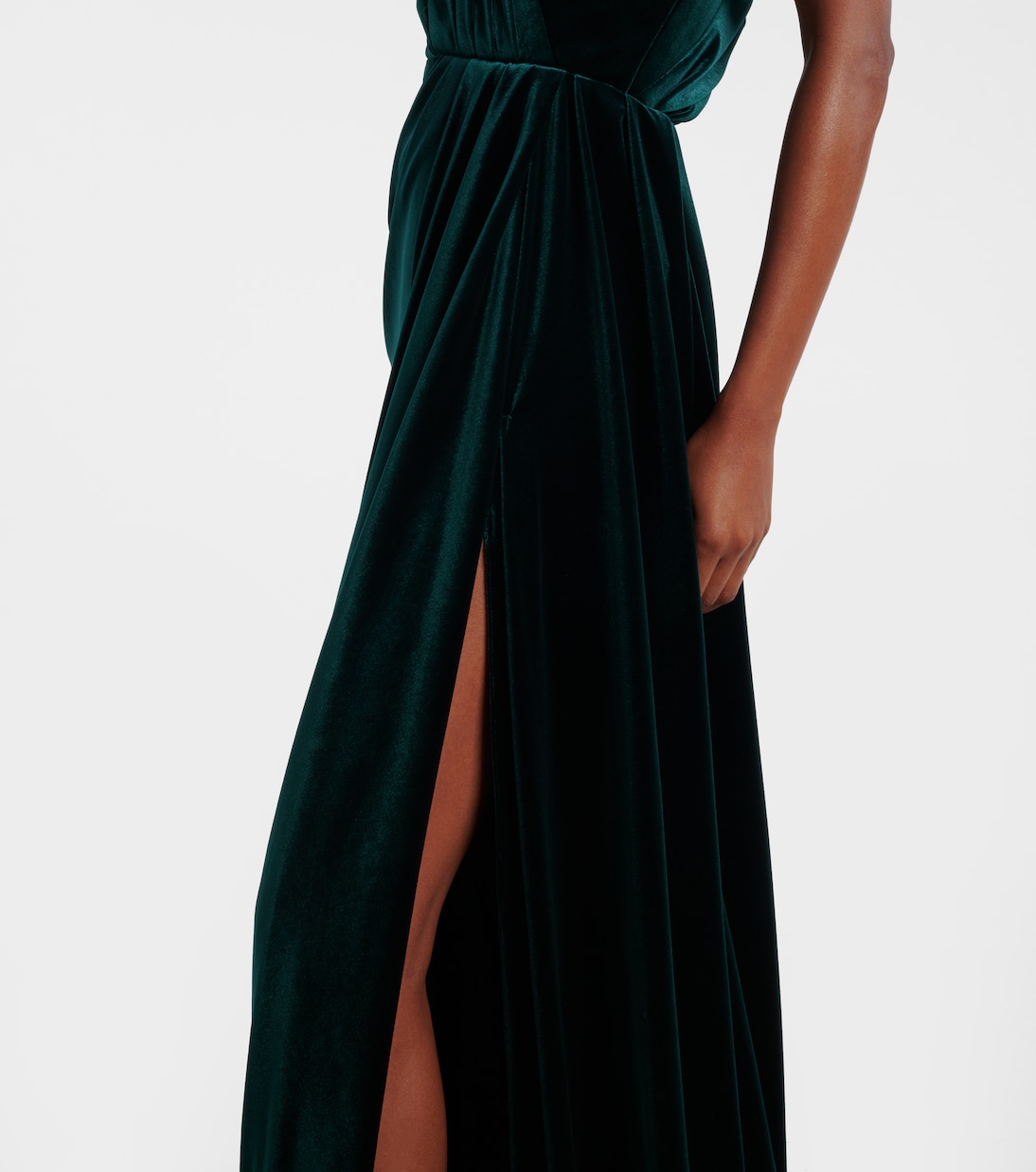 One-Shoulder-Robe aus Samt | Monique Lhuillier