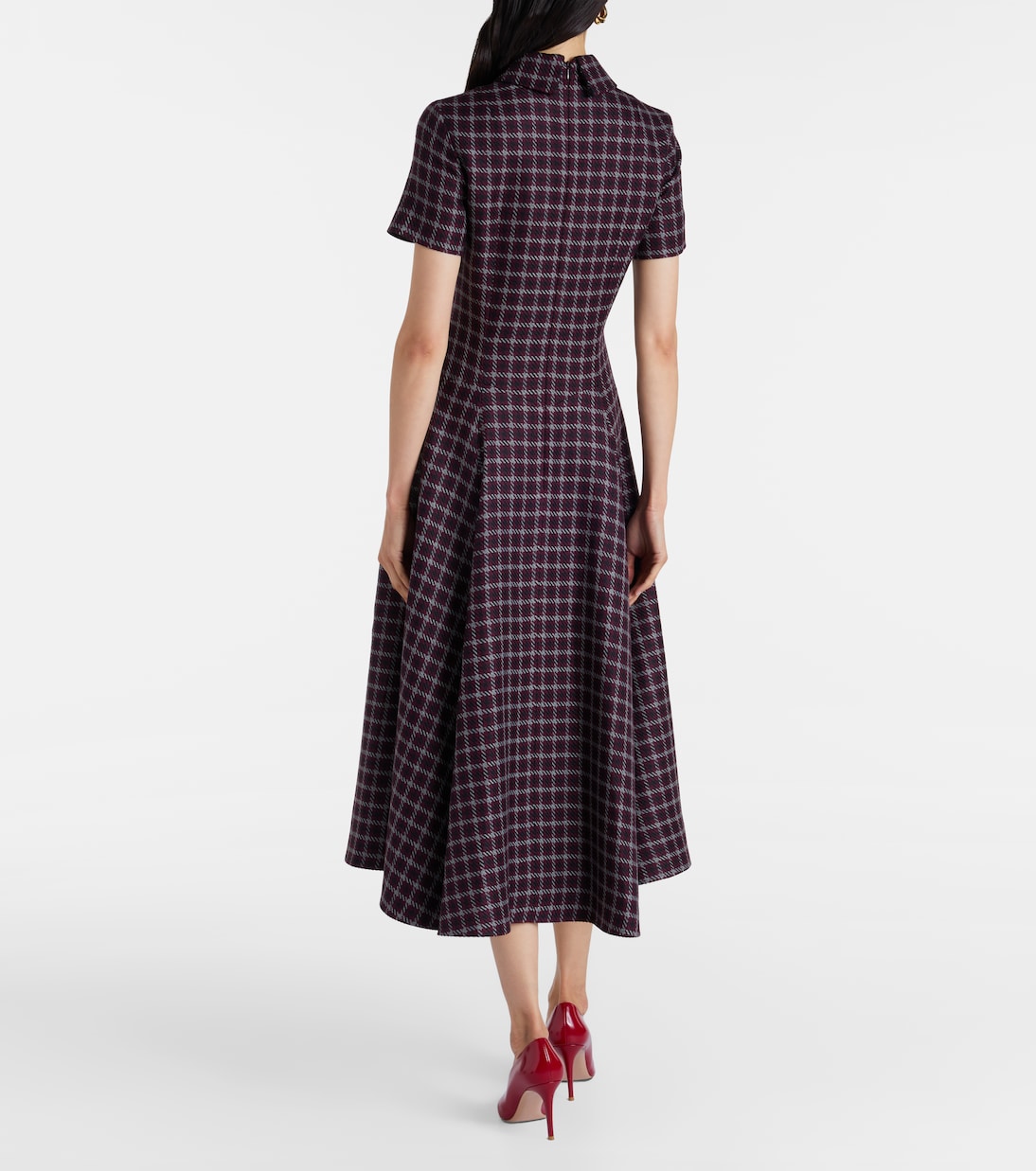 Vestido midi Jody en mezcla de lana con pata de gallo | Emilia Wickstead