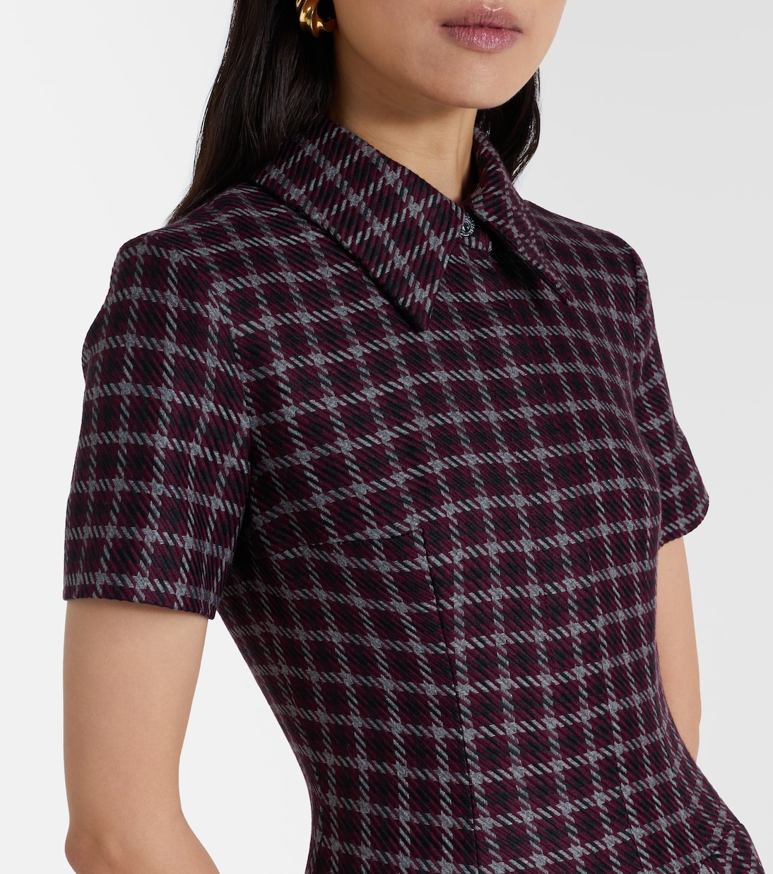 Vestido midi Jody en mezcla de lana con pata de gallo | Emilia Wickstead