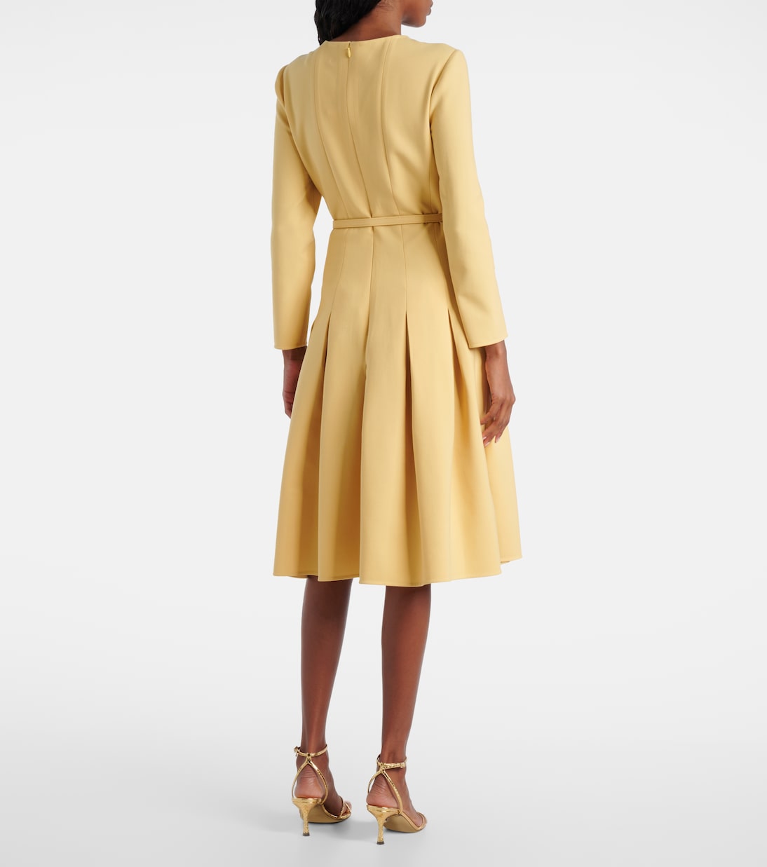 Abito midi in crêpe a pieghe | Oscar de la Renta