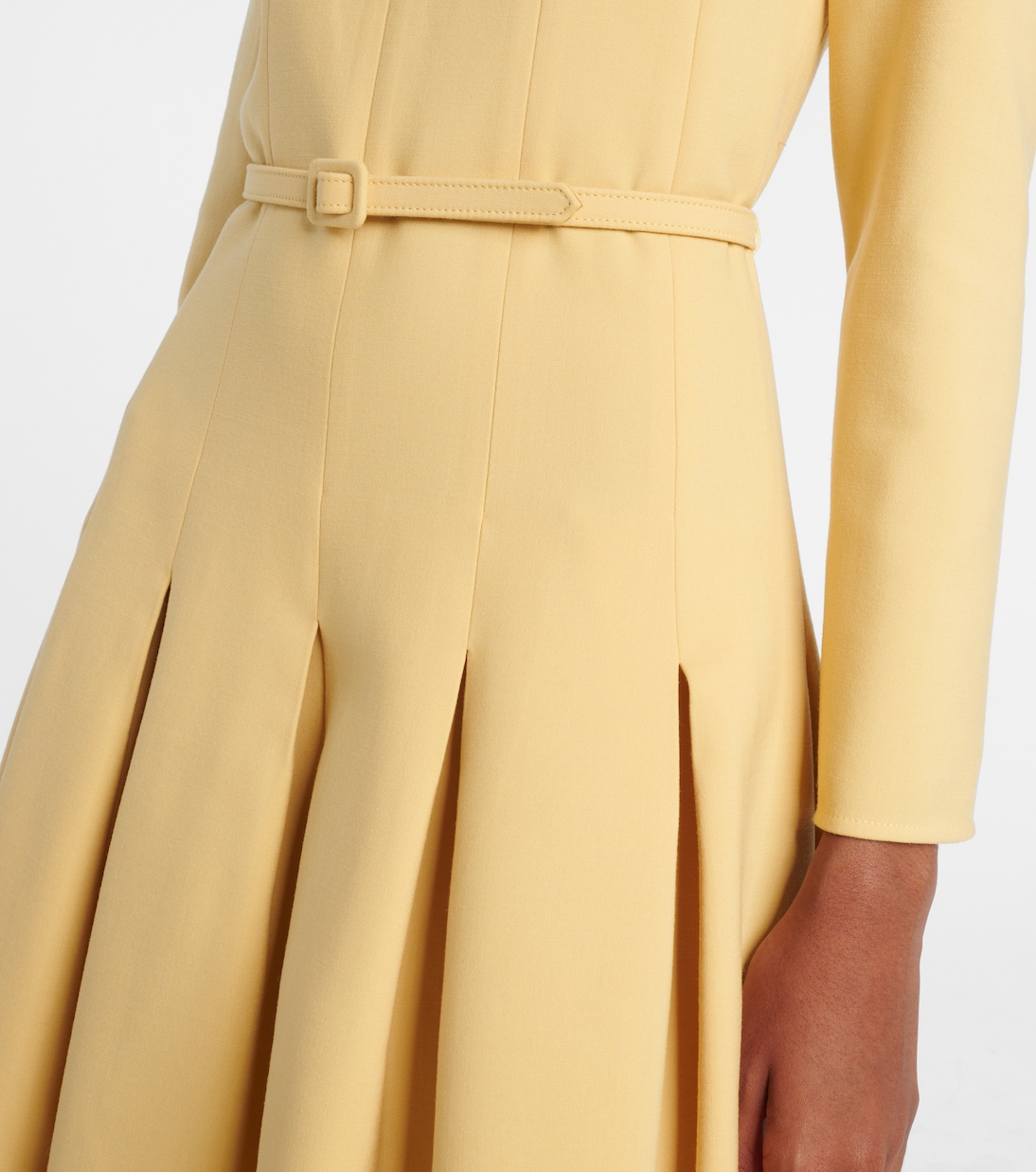 Abito midi in crêpe a pieghe | Oscar de la Renta