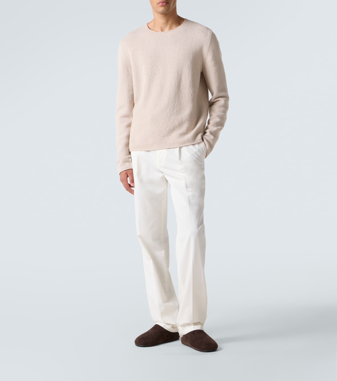 Belamy cotton and cashmere straight pants | The Row
