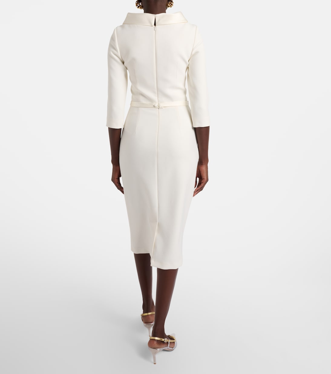 Bridal Meryl crêpe midi dress | Safiyaa