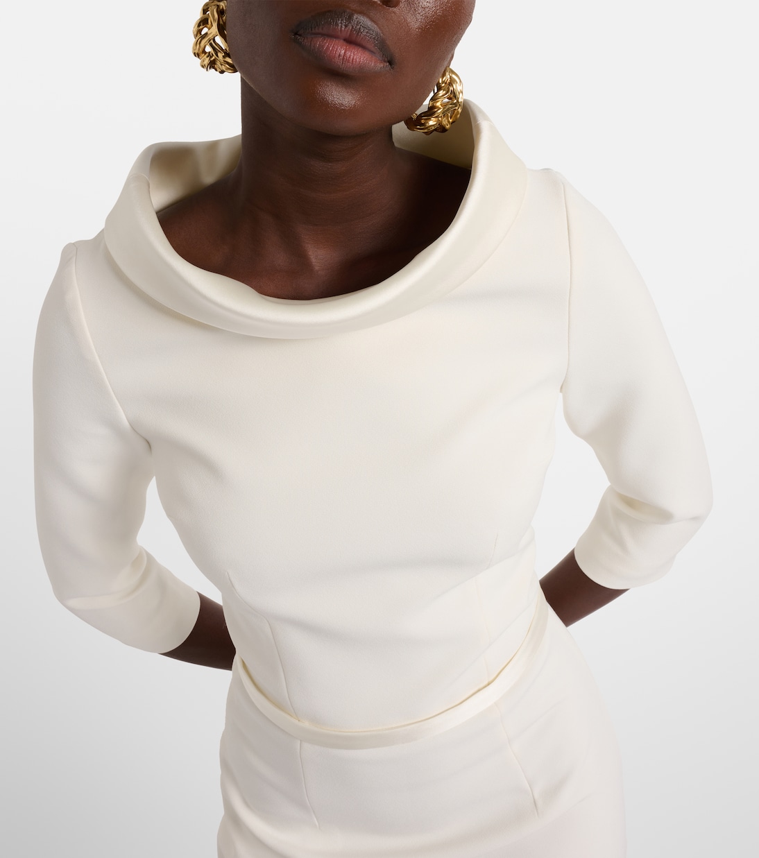 Bridal Meryl crêpe midi dress | Safiyaa