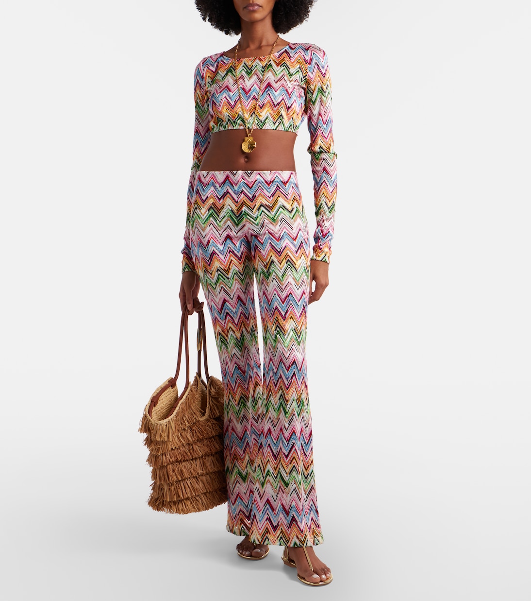 Zigzag high-rise flared pants | Missoni