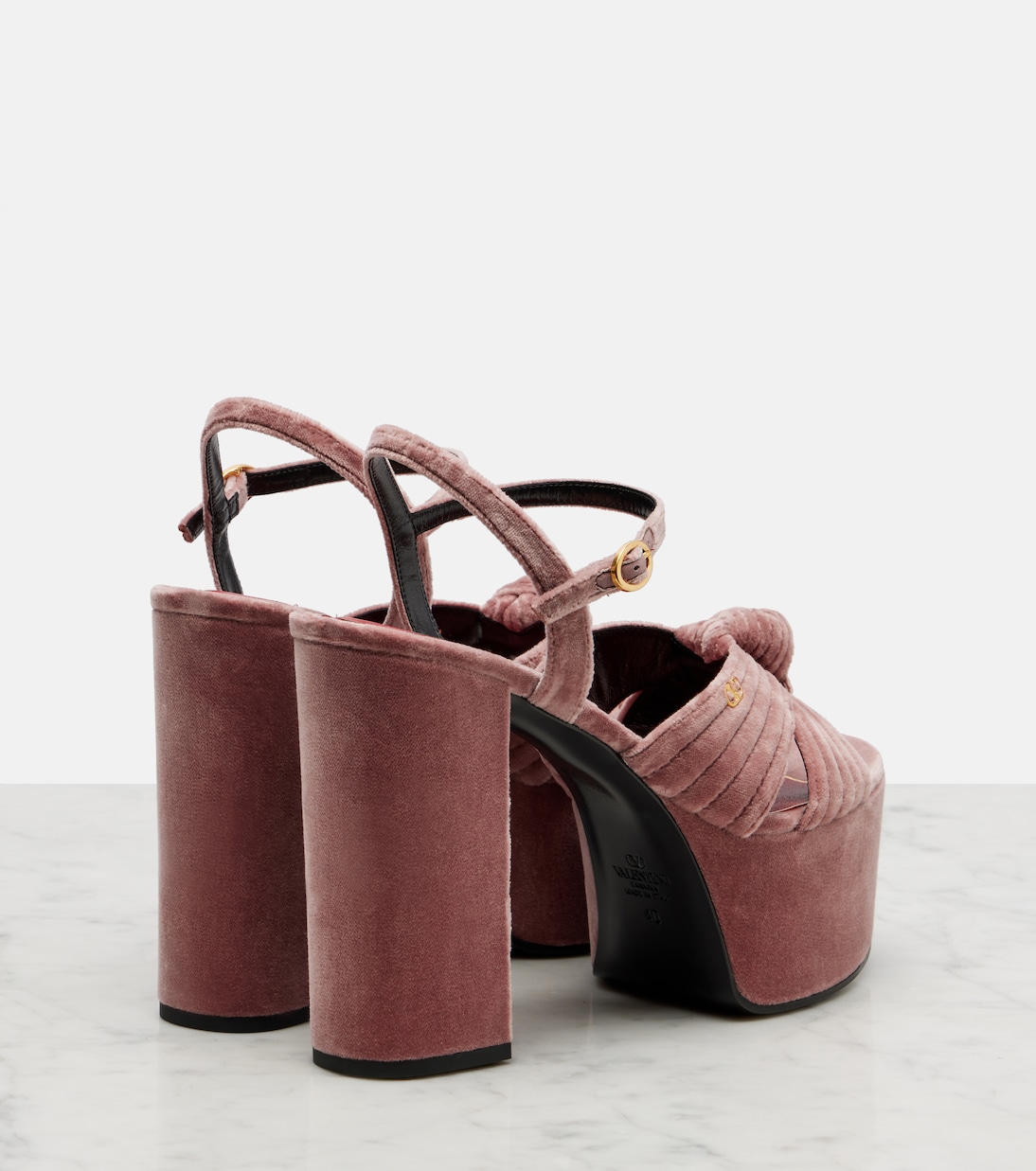 Plateausandalen Crasher 125 aus Samt | Valentino Garavani
