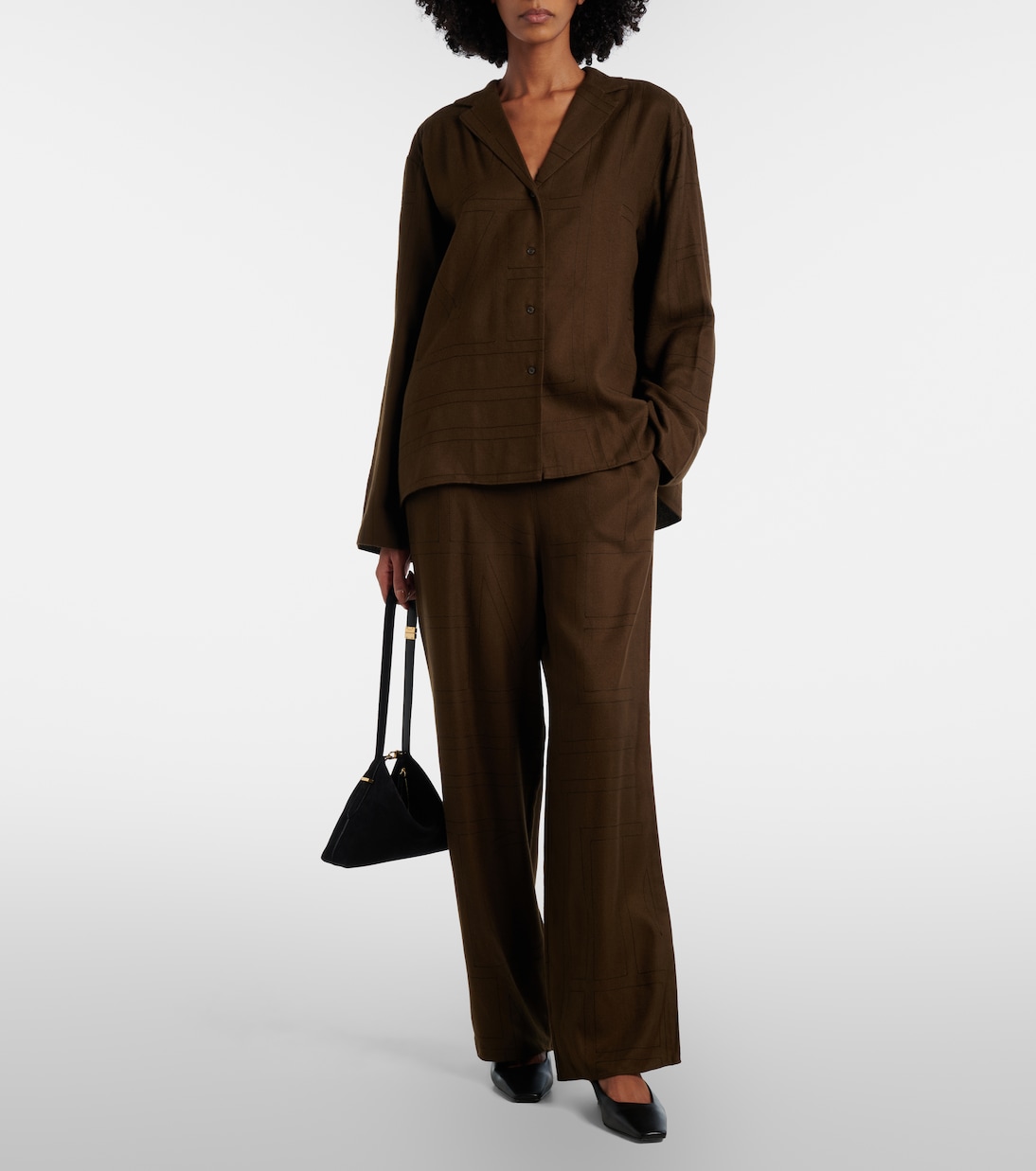 Logo flannel pajama shirt | Toteme