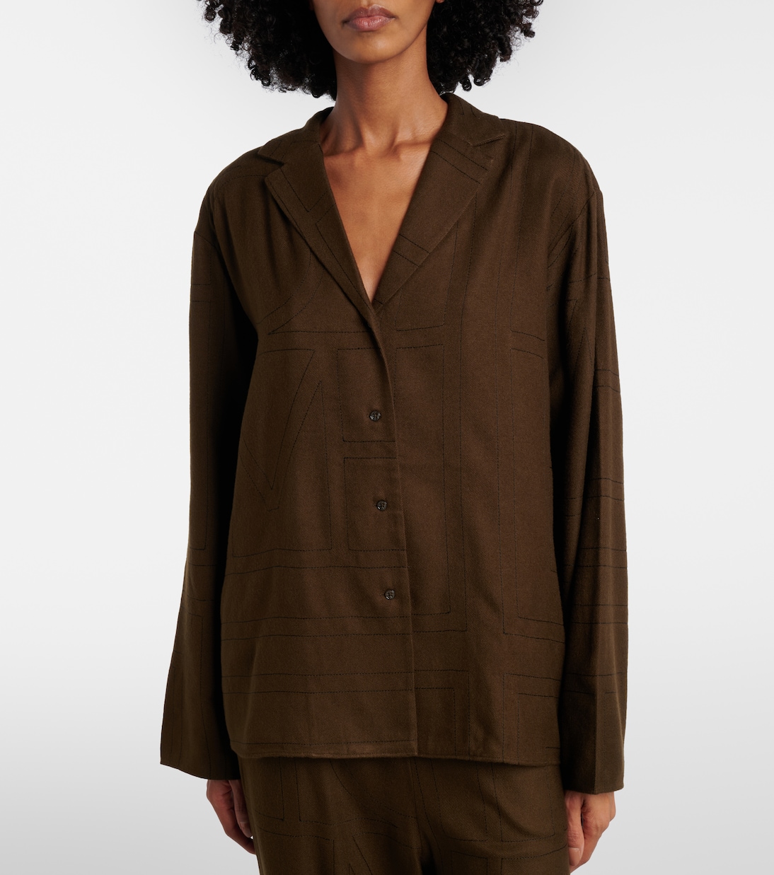 Logo flannel pajama shirt | Toteme