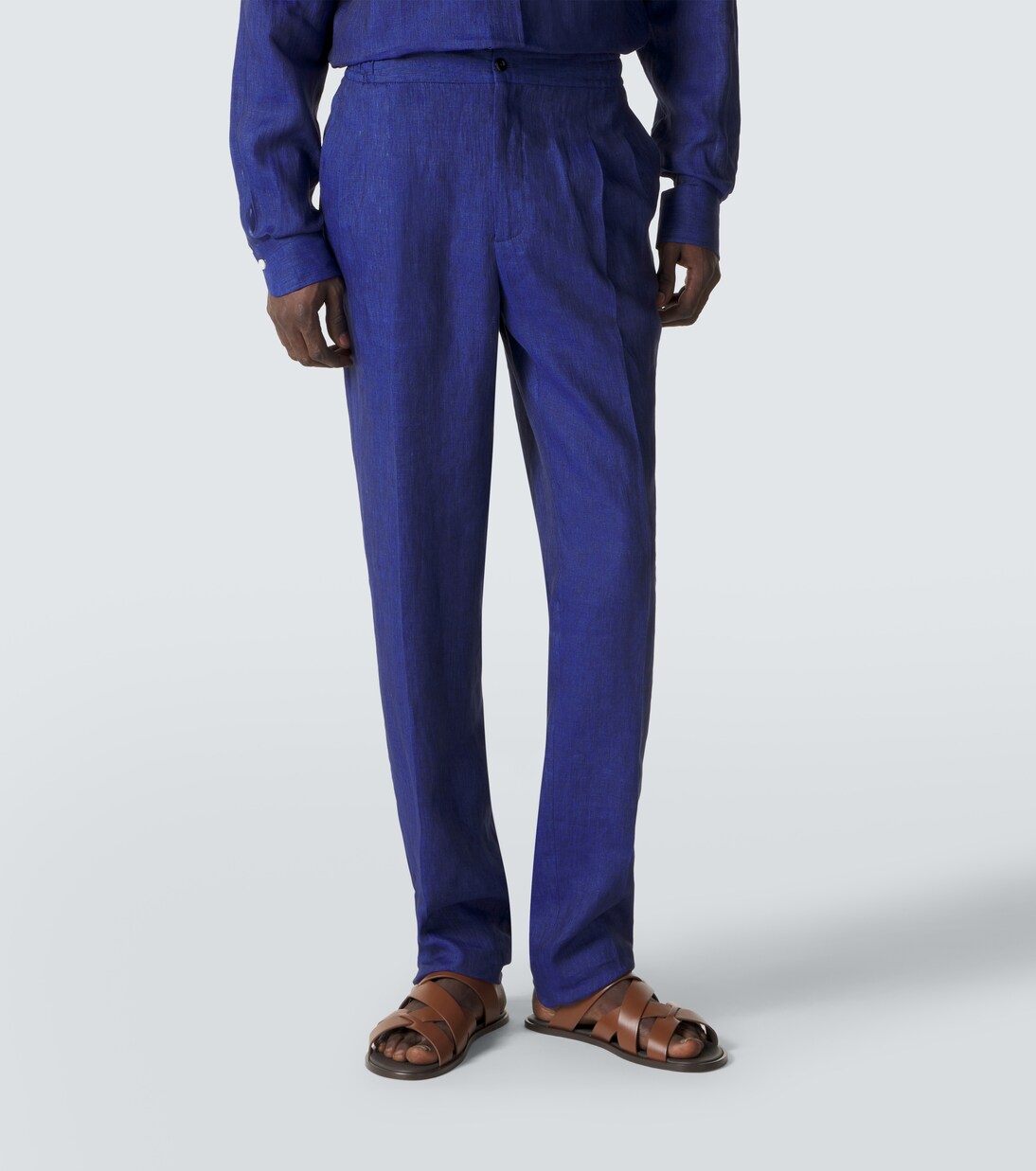 Linen tapered pants | Rubinacci