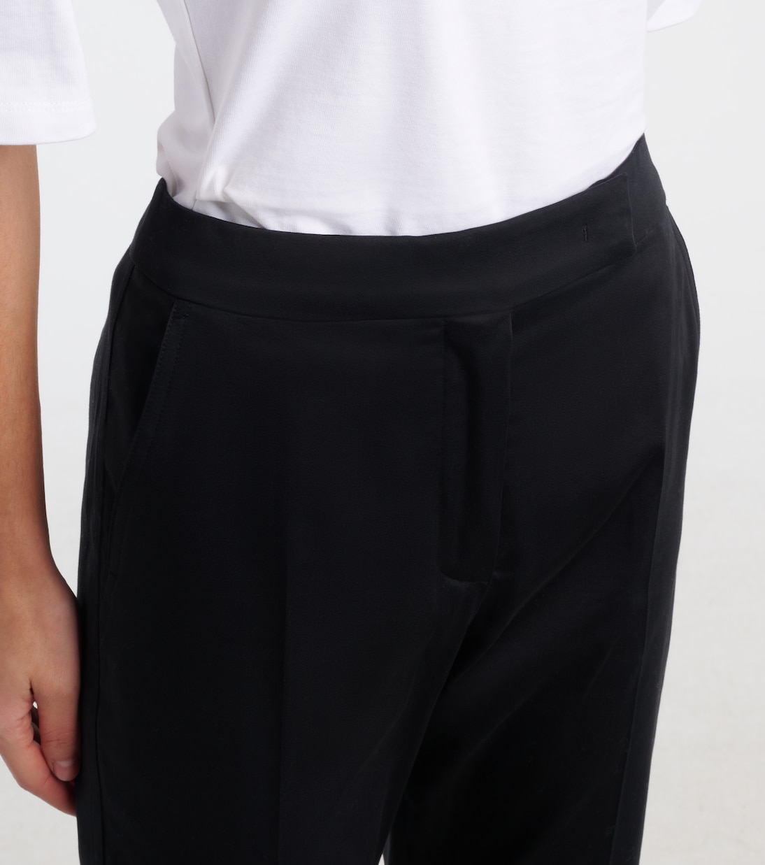 Cotton-blend cropped slim pants | Max Mara