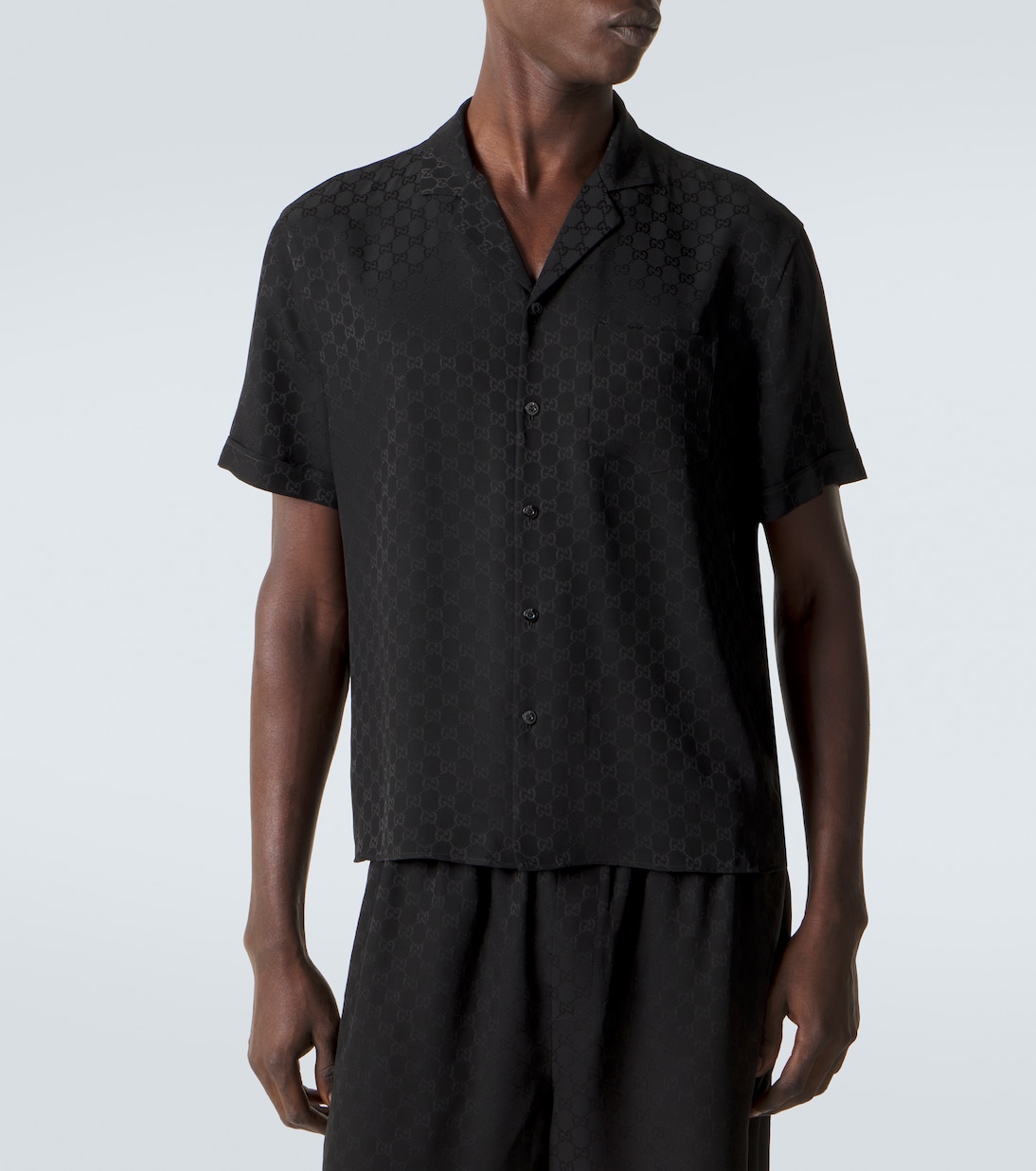 Hemd GG aus Seiden-Jacquard | Gucci