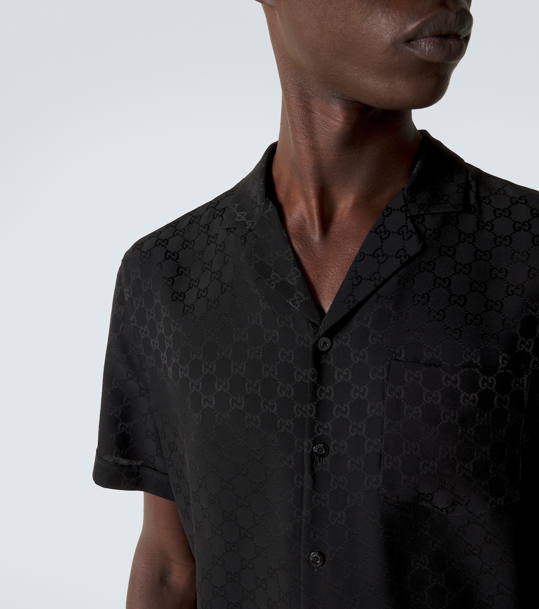 Hemd GG aus Seiden-Jacquard | Gucci
