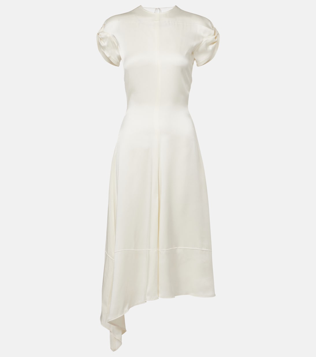 Asymmetric crêpe satin midi dress | Victoria Beckham
