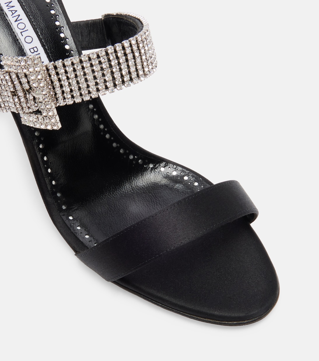 Mules Fibolta 90 de satén adornados | Manolo Blahnik