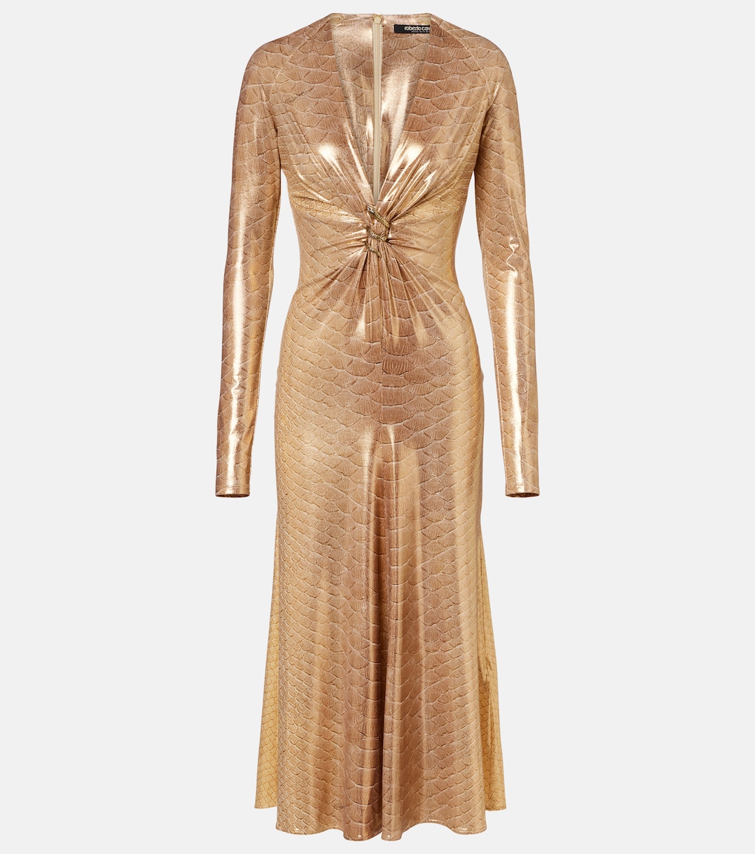 Embellished snake-print midi dress | Roberto Cavalli