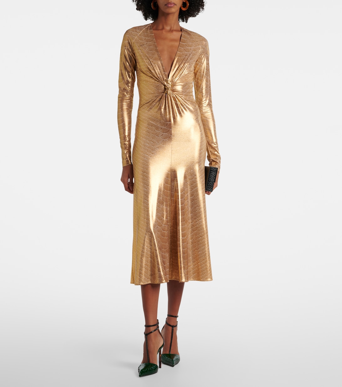 Embellished snake-print midi dress | Roberto Cavalli