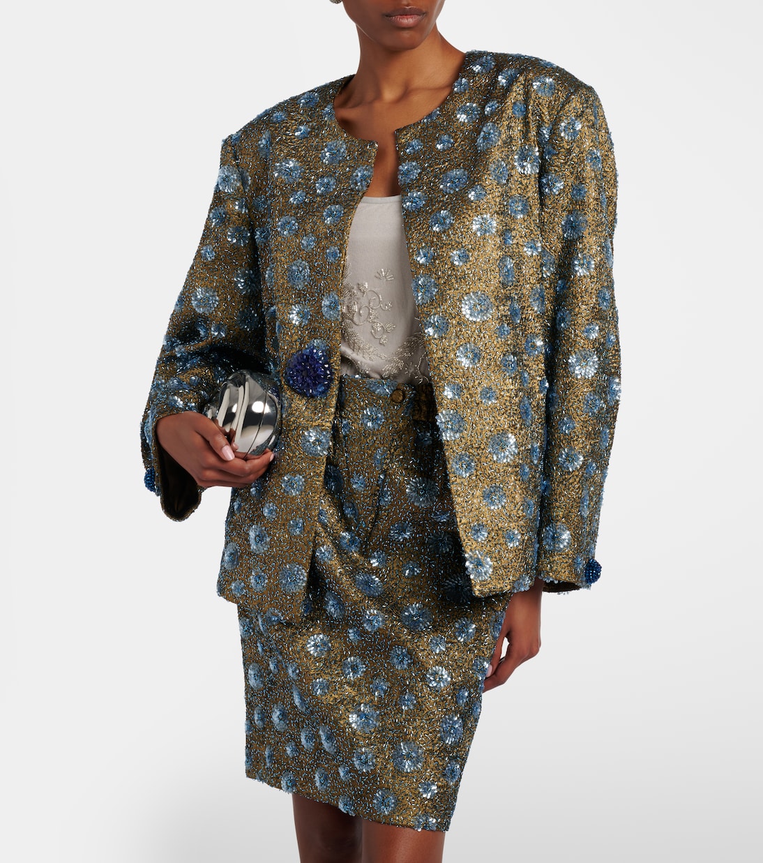 Floral sequined oversized jacket | Jacques Wei