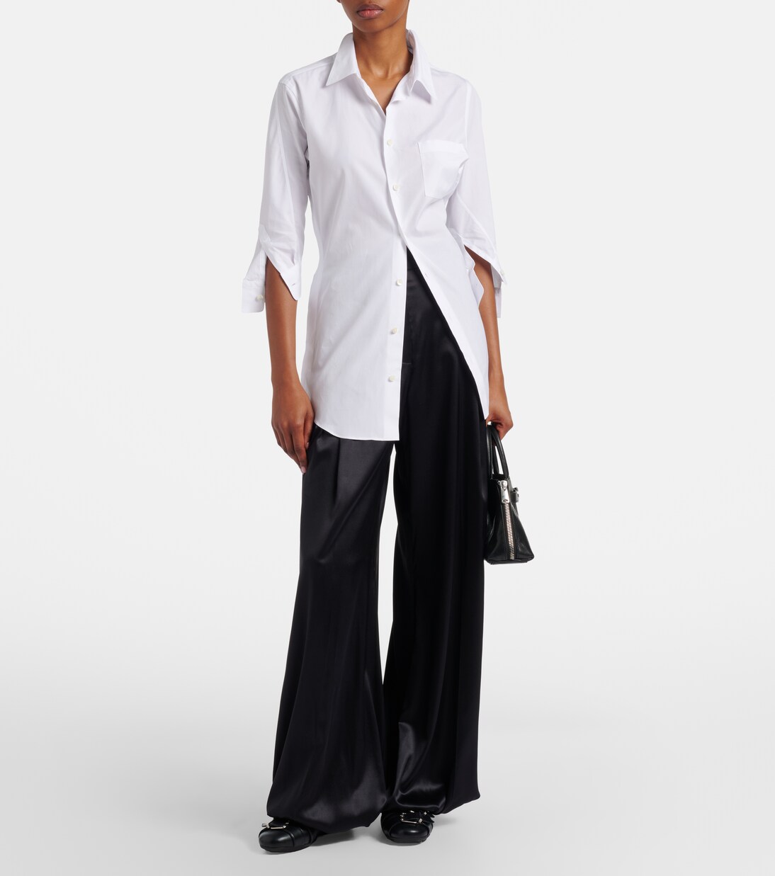 Camisa de popelín de algodón drapeada | Junya Watanabe