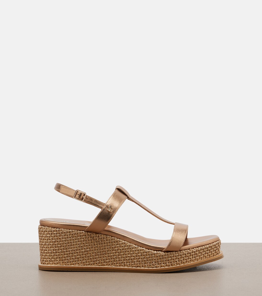 Wedge-Sandalen Theia aus Metallic-Leder | Jimmy Choo